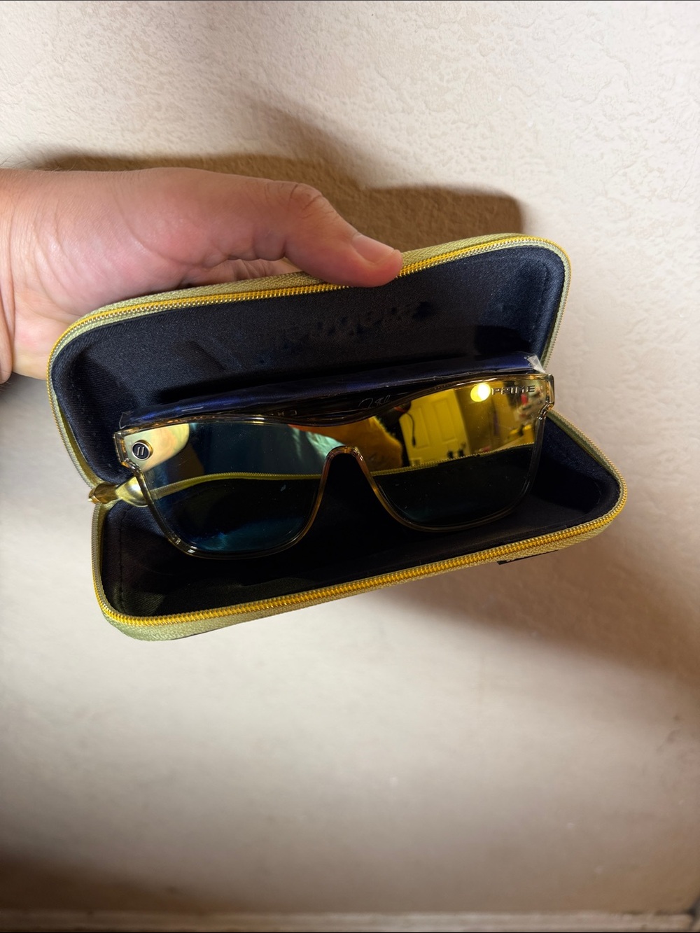 Protective Black Case with Yellow Trim for Cell Accessories